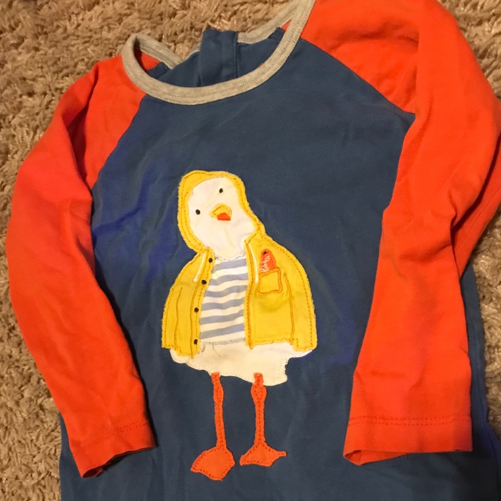 Boden raglan appliqué top sea gull